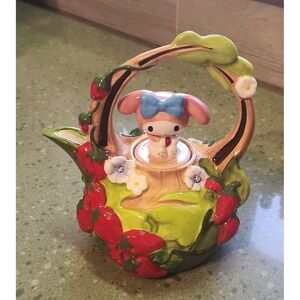 Blue Sky Sanrio Hello Kitty My Melody Ceramic Teapot Strawberry Motif